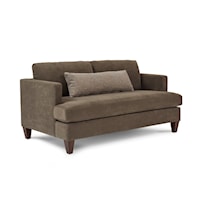 Contemporary Upholstered Apartment-Size Sofa with Tapered Wood Leg