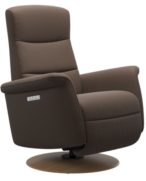 Large Power Recliner with Wood Base