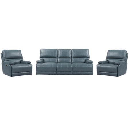 Power Reclining Sofa and Dual Recliners Set
