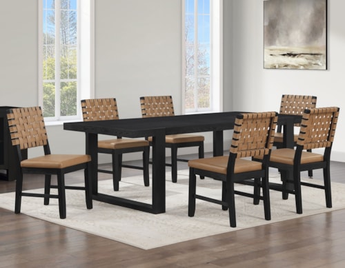 Modern Casual 7-pc. Extension Dining Set with Webbed-Back Side Chairs