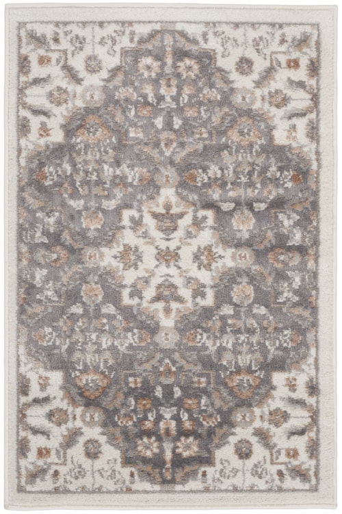 2' x 3' Ivory Grey Rectangle Rug