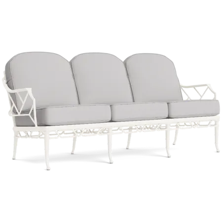 Classic Cushioned Aluminum Lattice Sofa