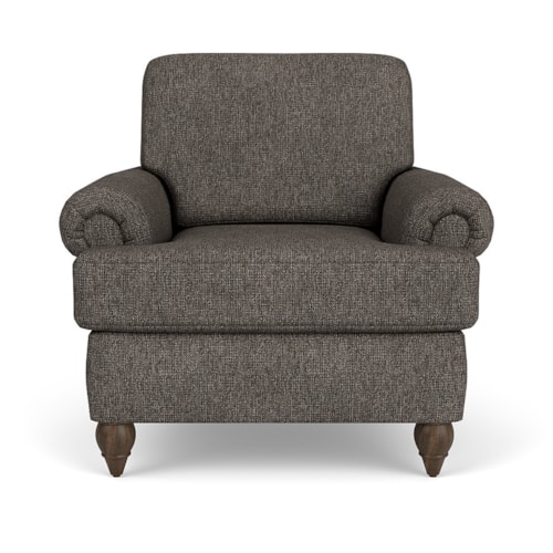Traditional Upholstered Chair with Rolled Arms