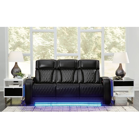 Power Reclining Sofa with Adj Headrest