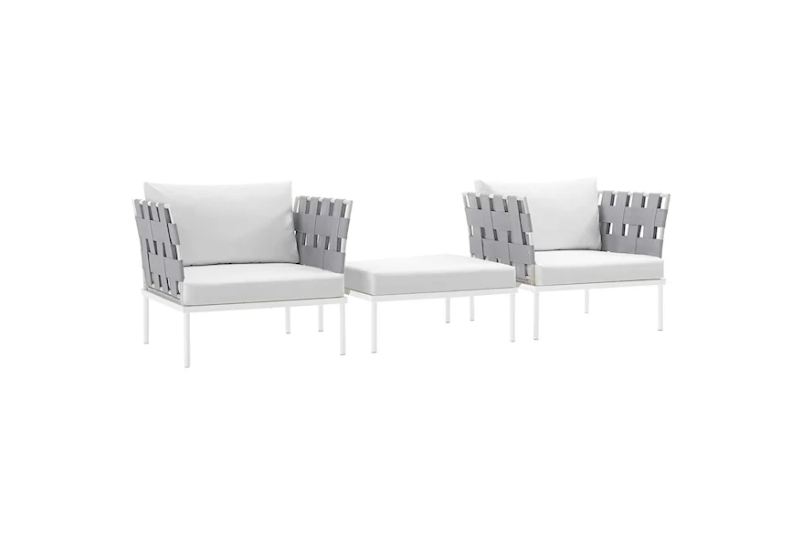 Harmony Outdoor 3 Piece Sectional Sofa Set by Modway at Value City Furniture