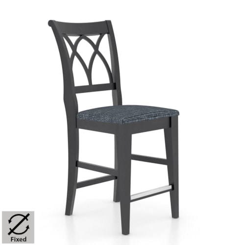 Transitional Customizable Counter Stool with Upholstered Seat