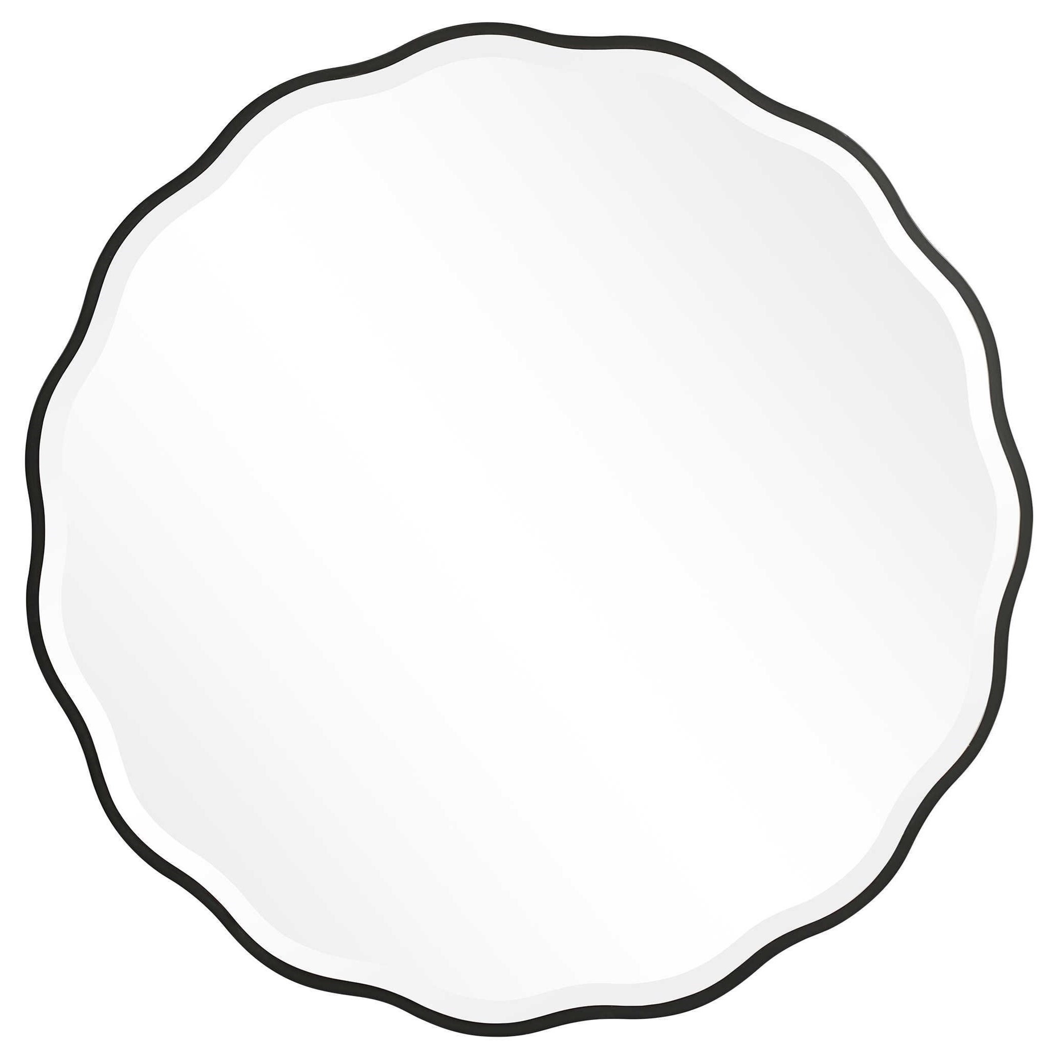 Aneta Black Round Mirror