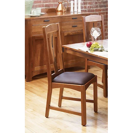Slat Back Comfort Side Dining Chair