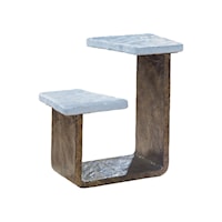Contemporary Spot Table with Marble Top