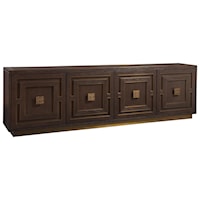 Modern 100 Inch Media Console with 4 Doors