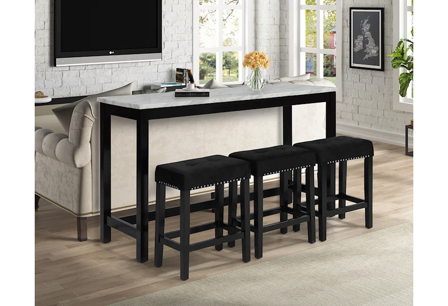 Lennon Console Table & 3 Stools by Crown Mark at Corner Furniture