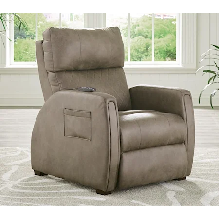 Contemporary Power Lay Flat Recliner with Power Headrest, Heat, Massage, Lumbar, and Zero Gravity