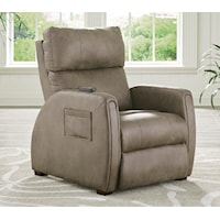 Contemporary Power Lay Flat Recliner with Power Headrest, Heat, Massage, Lumbar, and Zero Gravity