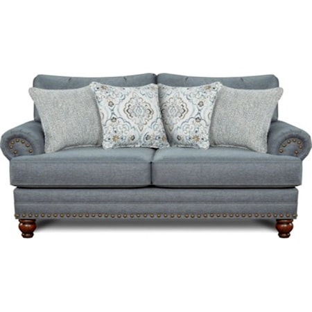 Transitional Loveseat with Nailhead Trim