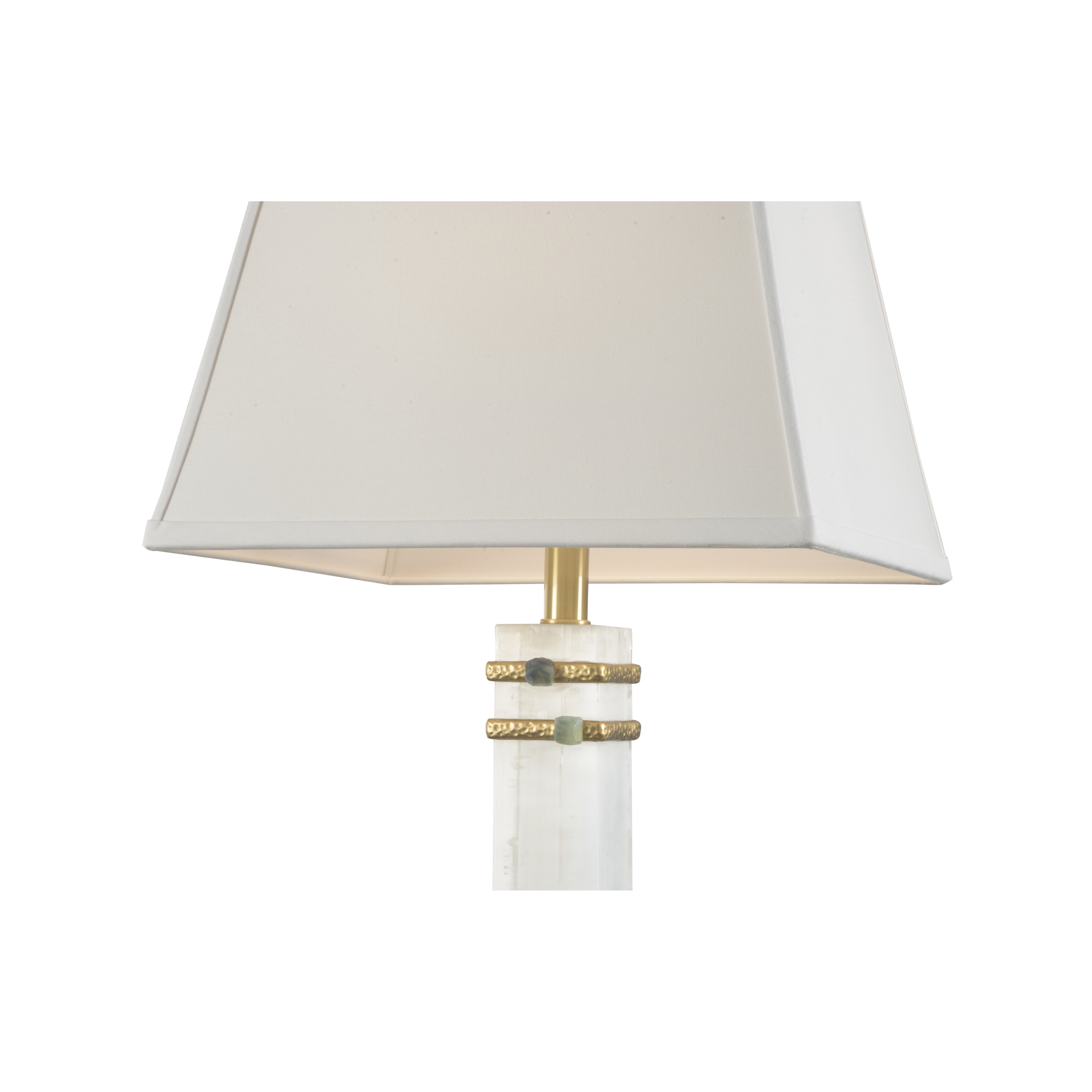 Chelsea House Chelsea House Misc Alabaster Column Lamp With Gold/Stone Rings