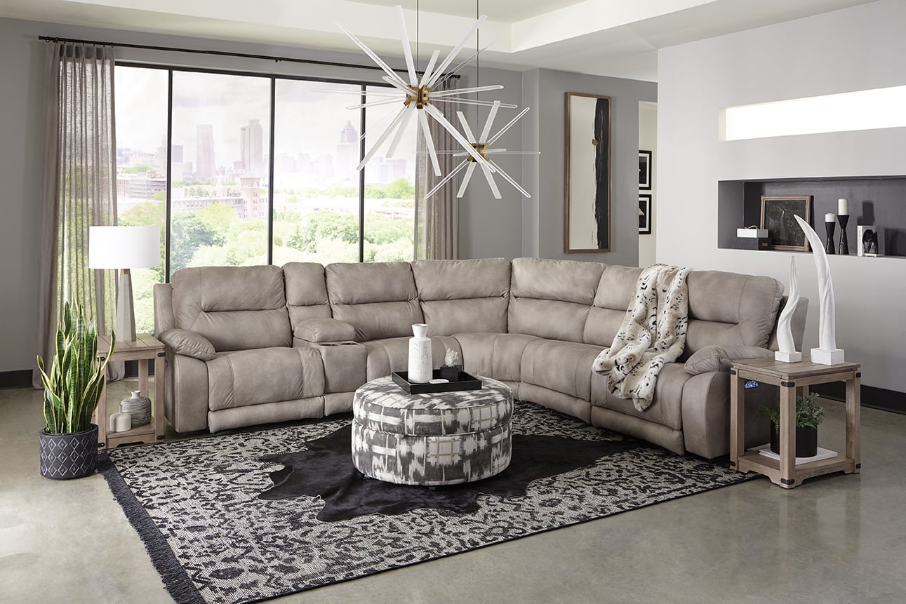 6-Piece Sectional Sofa with Power Headrest
