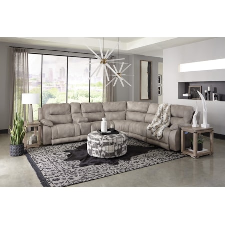 6-Piece Sectional Sofa with Power Headrest