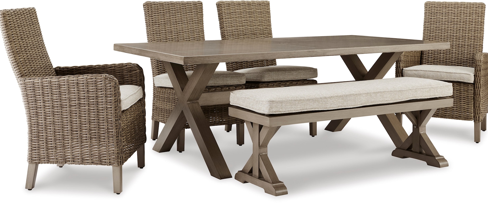 6-Piece Outdoor Dining Set with Bench