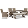 Benchcraft Beach Front 6-Piece Outdoor Dining Set with Bench