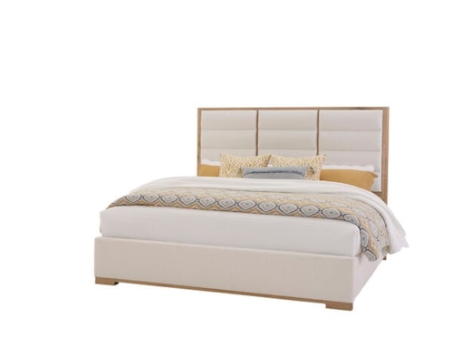 Transitional Upholstered Queen Panel Bed