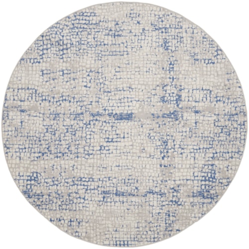 8'  Grey Blue Round Rug