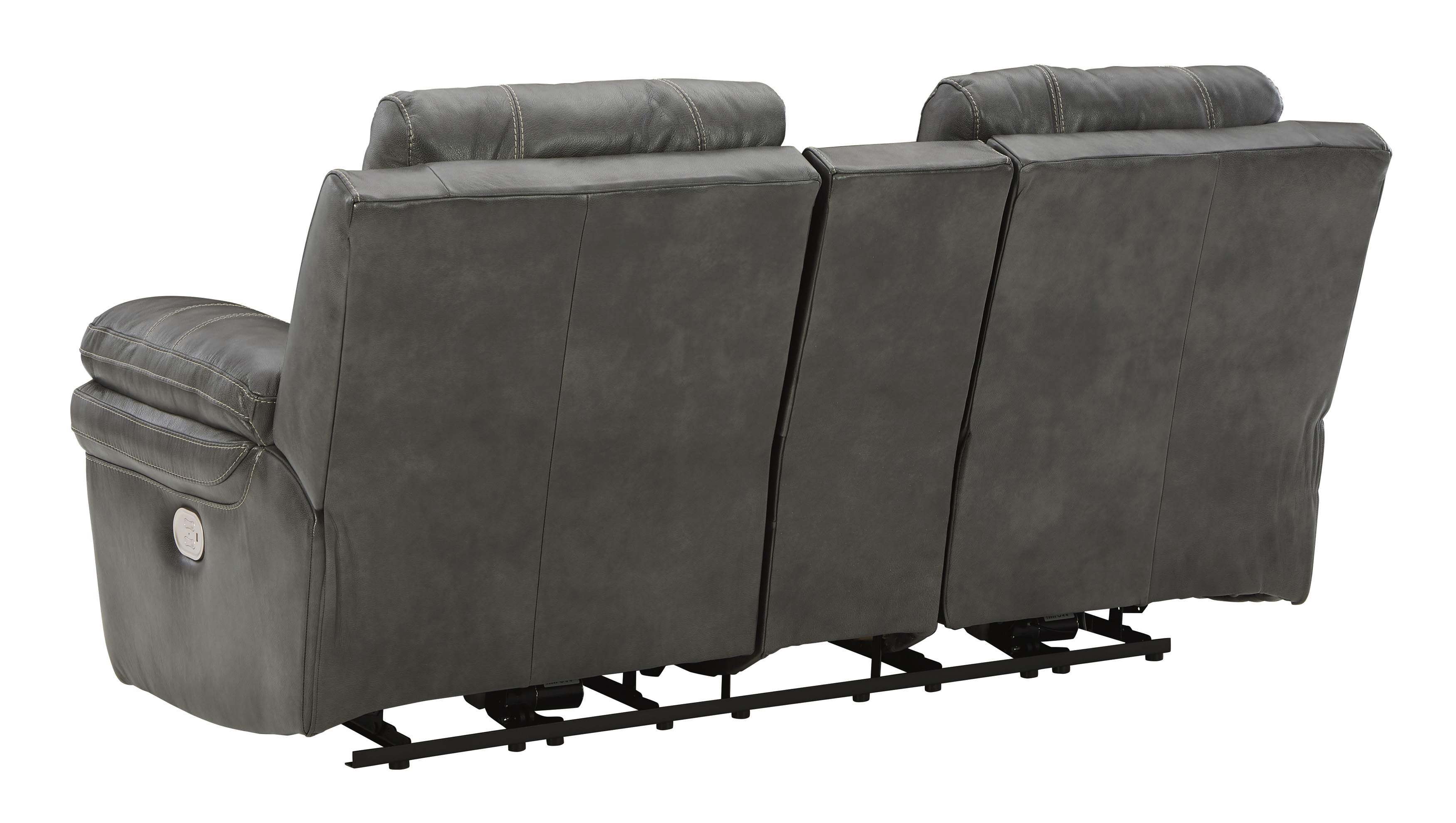 ashley edmar power reclining loveseat with console