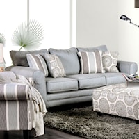 Transitional Sofa with Rolled Arms