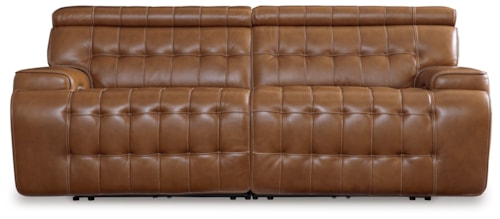 Leather Match 2-Piece Power Reclining Sectional Loveseat