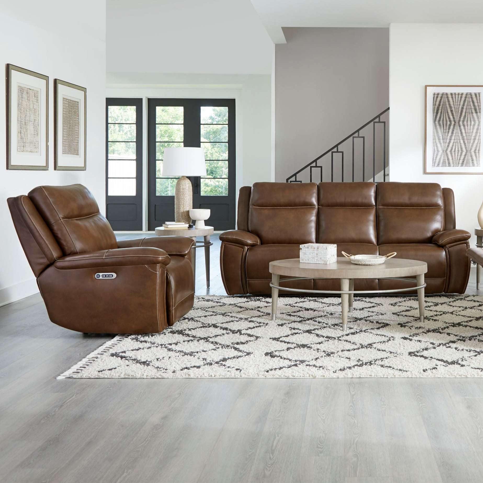 Power Reclining Sofa and Recliner Set