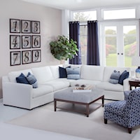 Transitional 3-Piece Sectional with Throw Pillows