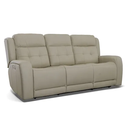 Power Headrest Reclining Sofa with USB Ports and Drop-Down Table