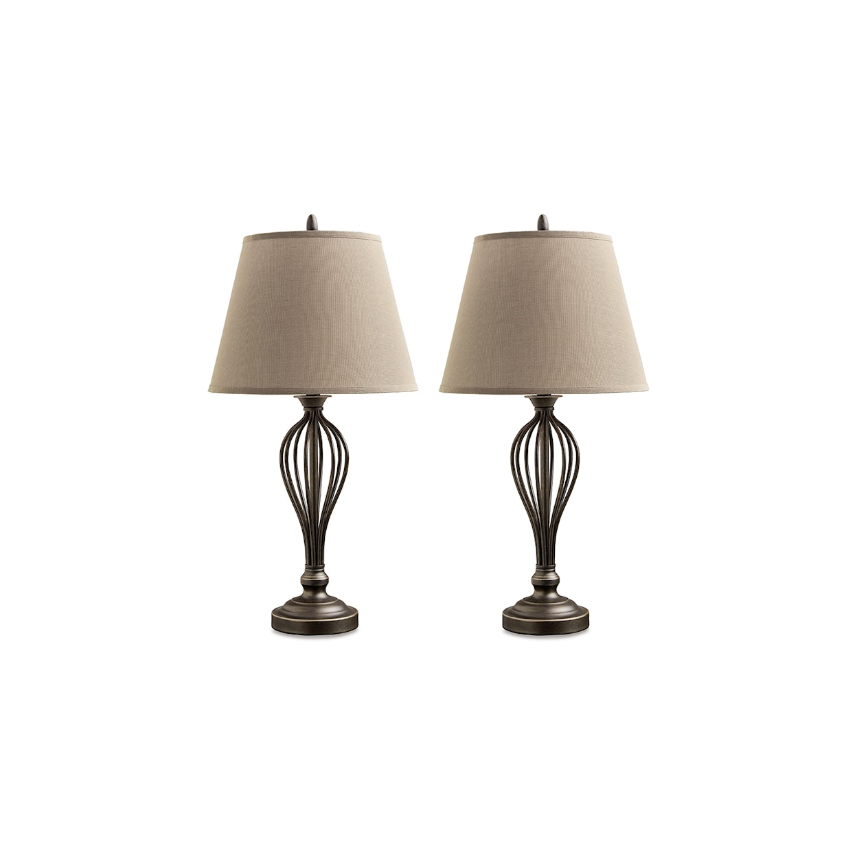 StyleLine Ornawell Metal Table Lamp (Set of 2)