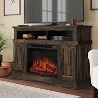 Rustic TV Credenza with Electric Fireplace