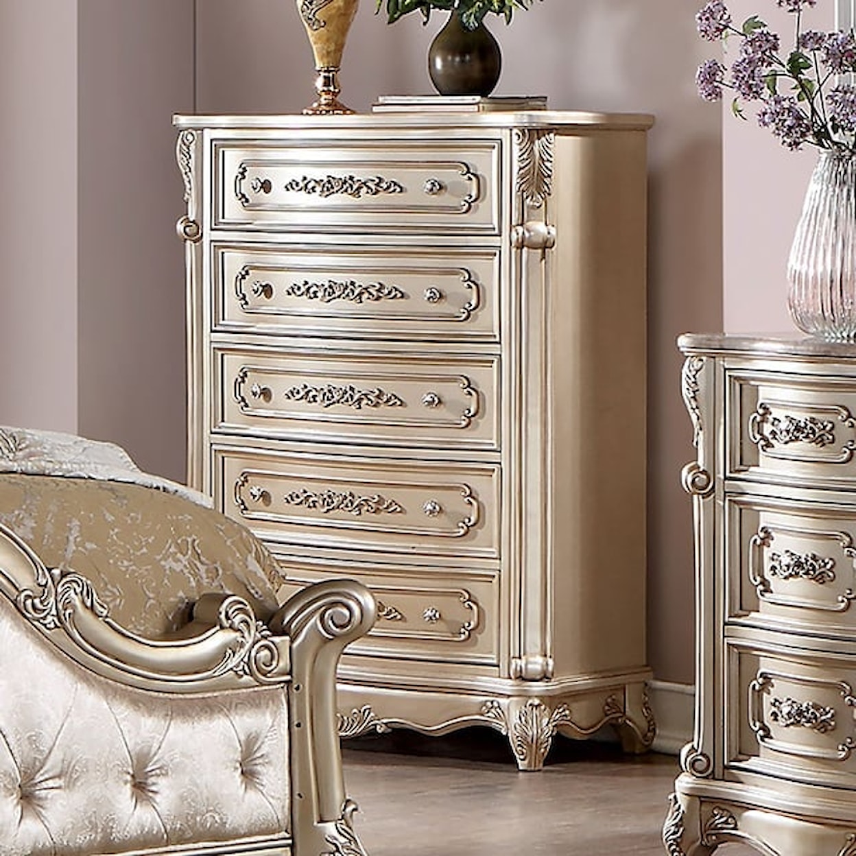 Furniture of America Rosalind Upholstered King Bedroom Set