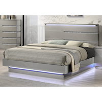 Contemporary California King Bed with LED Lighting