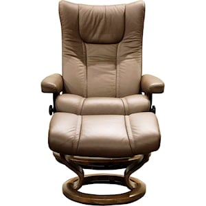 Stressless by Ekornes Wing Medium Reclining Chair with Classic Base