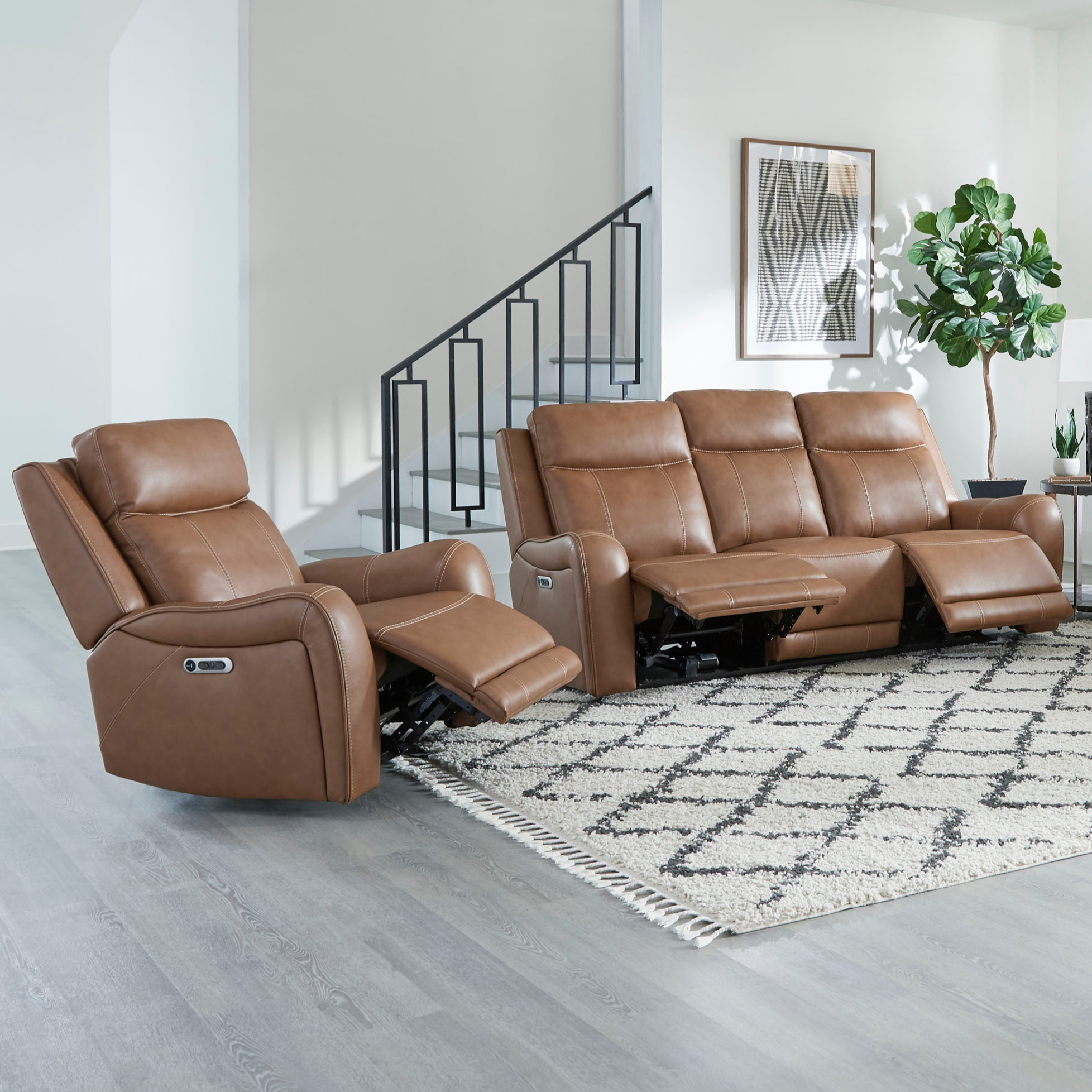 Power Reclining Sofa and Recliner Set