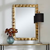 Uttermost Haya Haya Scalloped Gold Mirror