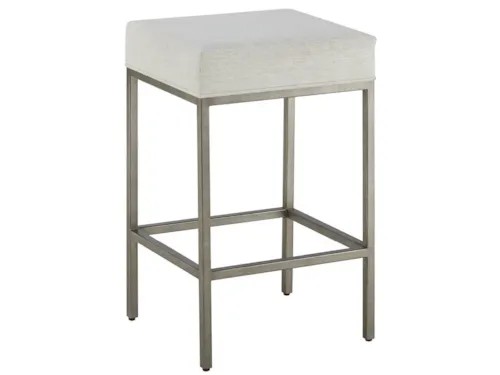 Coastal Console Stool with Upholstered Seat