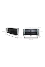 Moe's Home Collection Tandy Industrial Cabinet with Glass Doors and Iron Frame