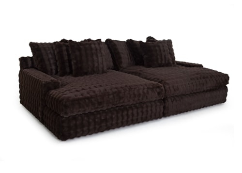 Casual 2-Piece Sectional Sofa with Throw Pillows