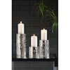 Ashley Signature Design Accents Marisa Silver Candle Holders (Set of 3)