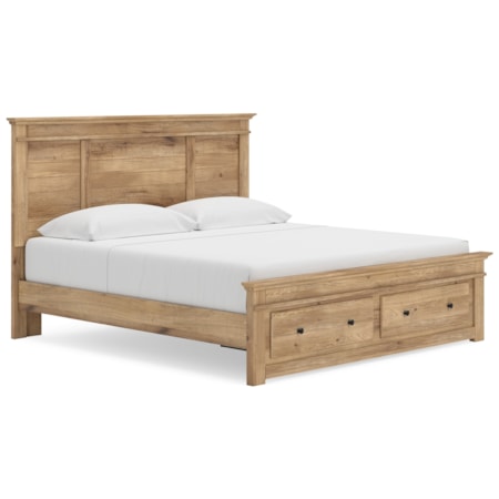 King Panel Storage Bed