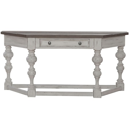 Farmhouse 1-Drawer Accent Console Table with Multi-Turned Legs