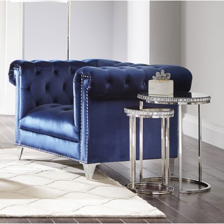 Bleker Tuxedo Arm Tufted Accent Chair