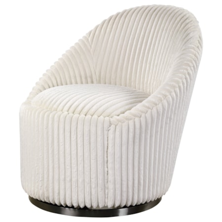 Crue White Swivel Chair