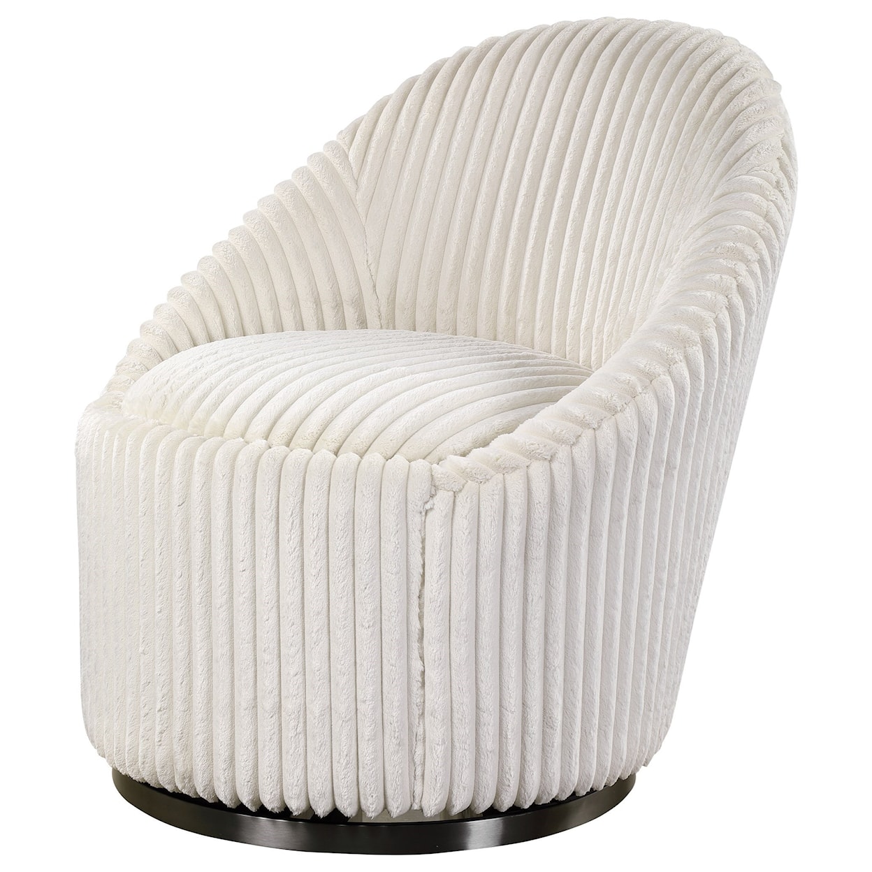 Uttermost Accent Furniture - Accent Chairs Crue White Swivel Chair