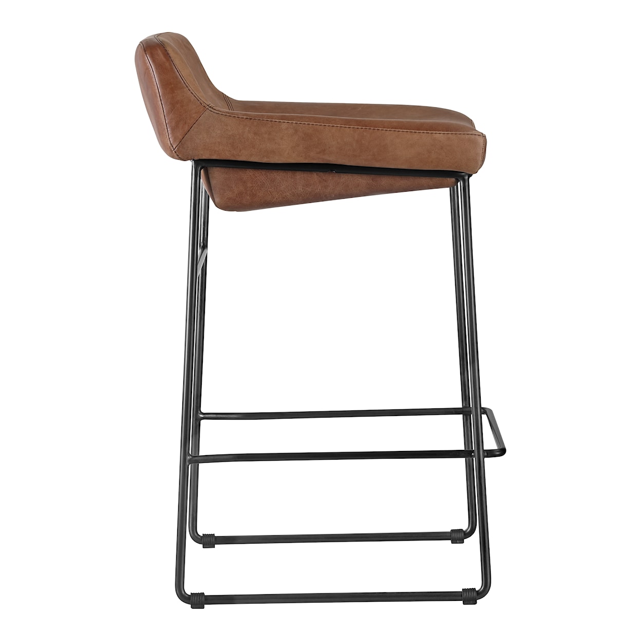 Moe's Home Collection Starlet Counter Stool Open Road Brown Leather-M2