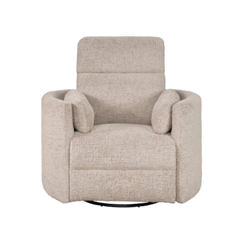 Contemporary Manual Swivel Gliding Club Chair with Cushioned In-Arms