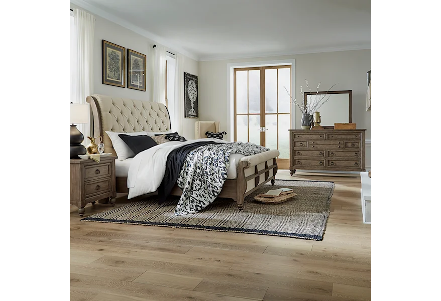 Americana Farmhouse Queen Sleigh Bedroom Group by Liberty Furniture at Lynn's Furniture & Mattress